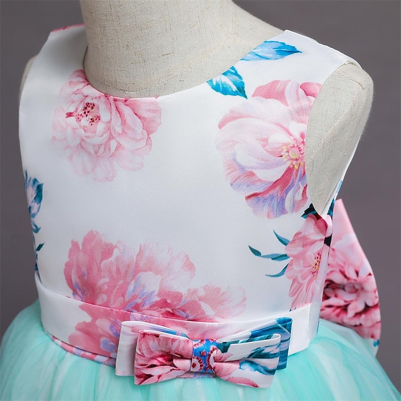 Girls' 3D Flower Dress Sleeveless Summer Party Birthday Daily Cute Princess Sweet Toddler 1-5 Years Tulle Dress Maxi Slim4