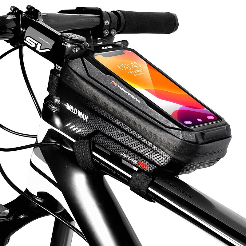 WILD MAN 1 L Bike Frame Bag Top Tube Touchscreen Reflective Waterproof Bike Bag PU Leather TPU EVA Bicycle Bag Cycle Bag Cycling Outdoor Exercise2