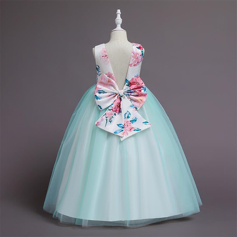 Girls' 3D Flower Dress Sleeveless Summer Party Birthday Daily Cute Princess Sweet Toddler 1-5 Years Tulle Dress Maxi Slim