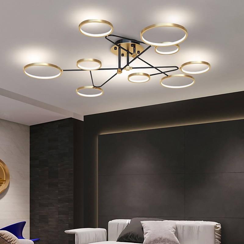 142 cm Dimmable Ceiling Light LED Nordic Style Metal Circle Painted Finishes Modern 220-240V4