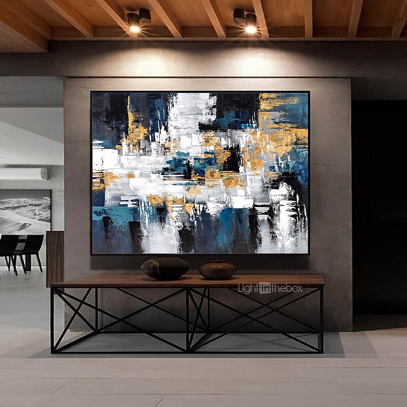 Oil Painting 100% Handmade Hand Painted Wall Art On Canvas Horizontal Panoramic Abstract Landscape Modern Home Decoration Decor Rolled Canvas No Frame Unstretched