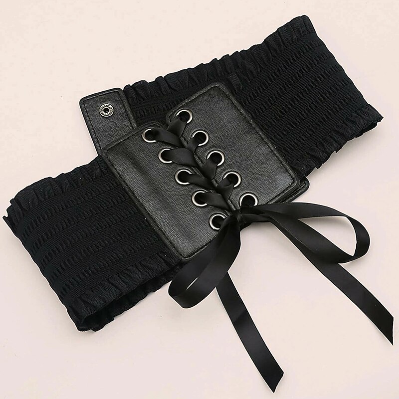 Women's Unisex Corset Belt PU Leather Buckle Free Plain Casual Classic Party Daily Black4