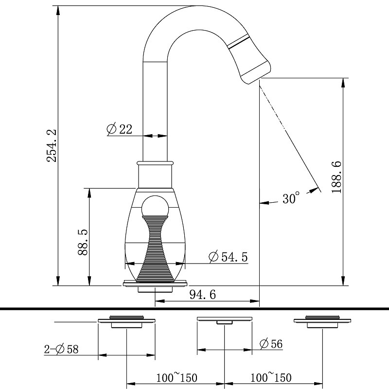 Gold Two Handle High Arc Widespread Bathroom Sink Faucet 3 Hole with Solid Brass Body Widespread Bathroom Faucet4