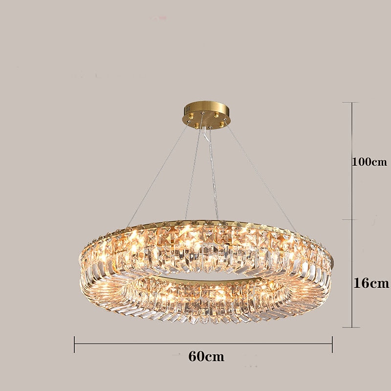 60 cm Chandelier Crystal Pendant Light LED Metal Electroplated Modern 220-240V4