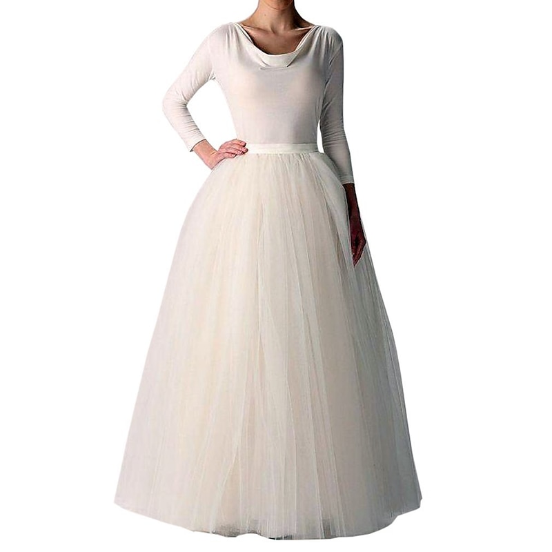 1950s Princess Floor Length Petticoat Hoop Skirt Tutu Under Skirt Fancy Dress Women's Party / Evening Prom Carnival of Venice Adults' Skirt2