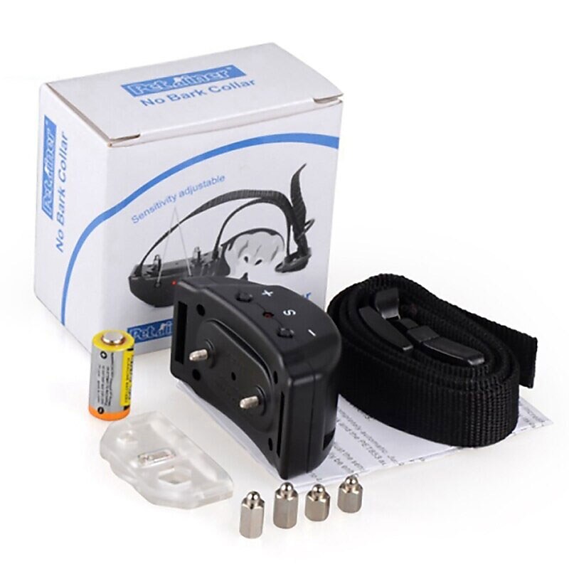 Pet Dog Bark Collar Anti Bark Shock / Vibration Solid Colored Nylon Black 1 set4