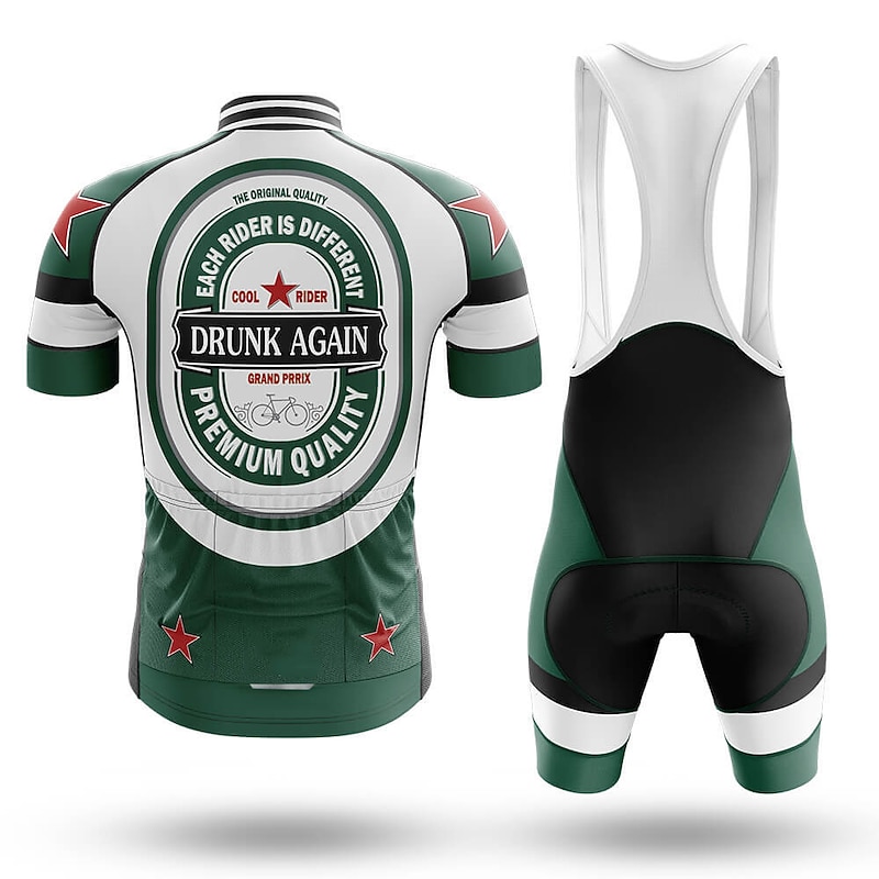 Men's Cycling Jersey with Bib Shorts Cycling Jersey Set Short Sleeve Mountain Bike MTB Road Bike Cycling Black Royal Blue Green Oktoberfest Beer Bike Clothing Suit 3D Pad Breathable Quick Dry4