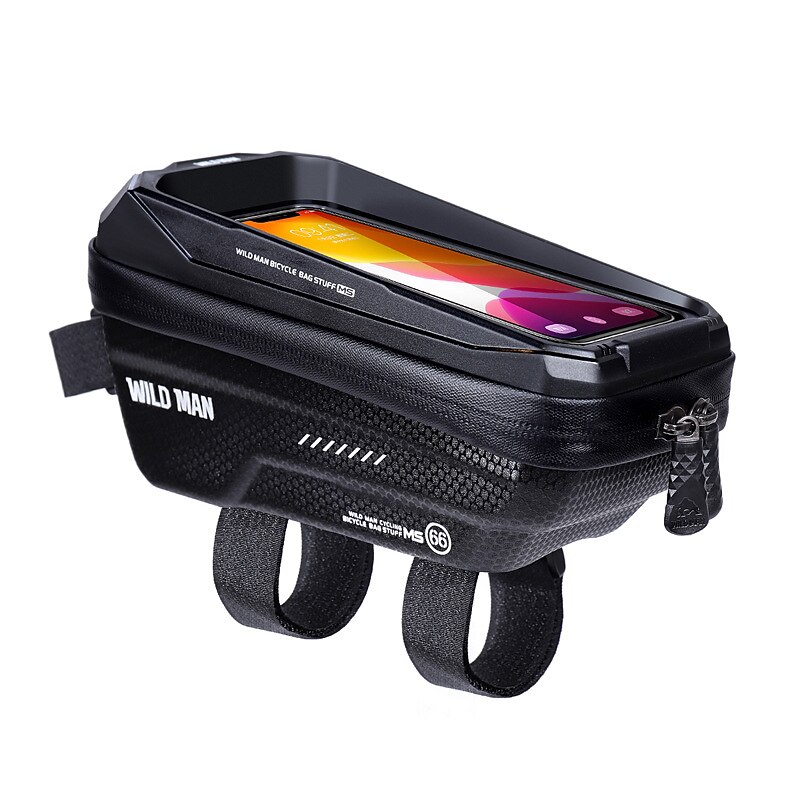 WILD MAN 1.2 L Bike Frame Bag Top Tube Touchscreen Reflective Waterproof Bike Bag PU Leather TPU EVA Bicycle Bag Cycle Bag Cycling Outdoor Exercise4