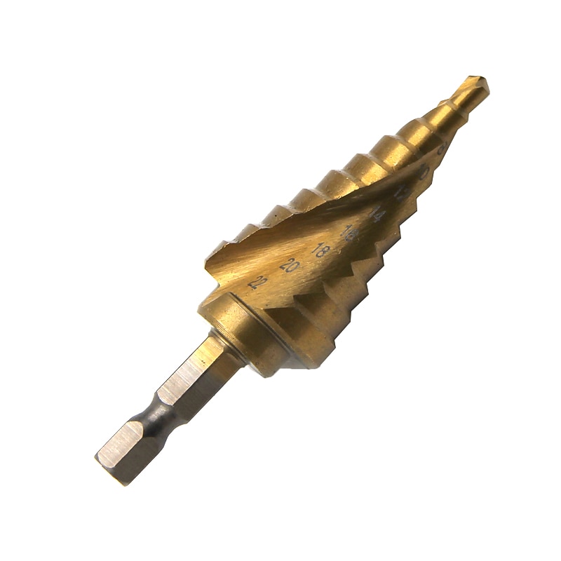 Step Drill Bits HSS 4mm-22mm Woodworking Power Tools 1/4 Hex Shank Wholesale Price High Quality Metal Drilling Titanium3