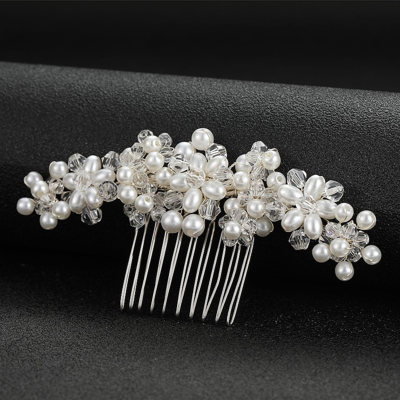 Hair Combs Headdress Headpiece Alloy Wedding Special Occasion Wedding Bridal With Imitation Pearl Crystals / Rhinestones Headpiece Headwear
