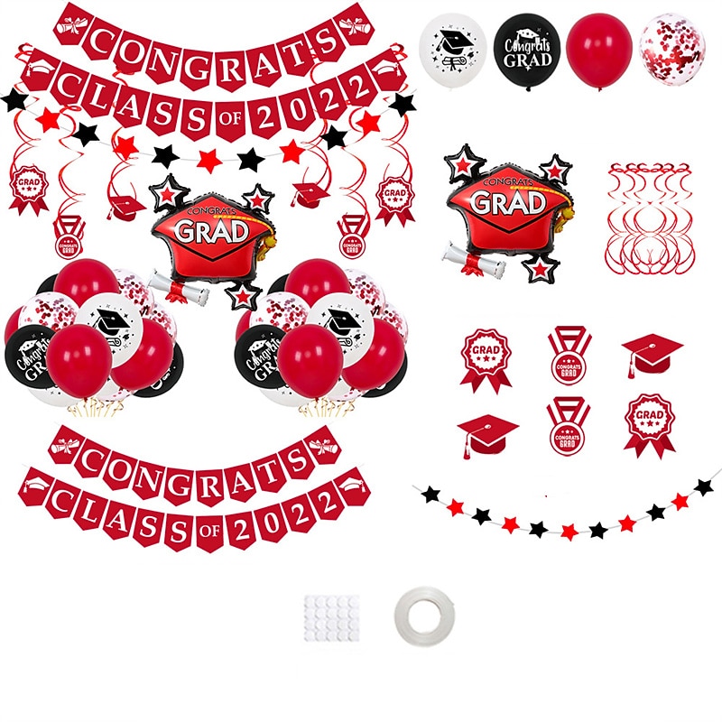 Graduation Season Balloon Graduation Season Pull Flag Congrats Grad Pull Flag Graduation Party Atmosphere Decoration Balloon4
