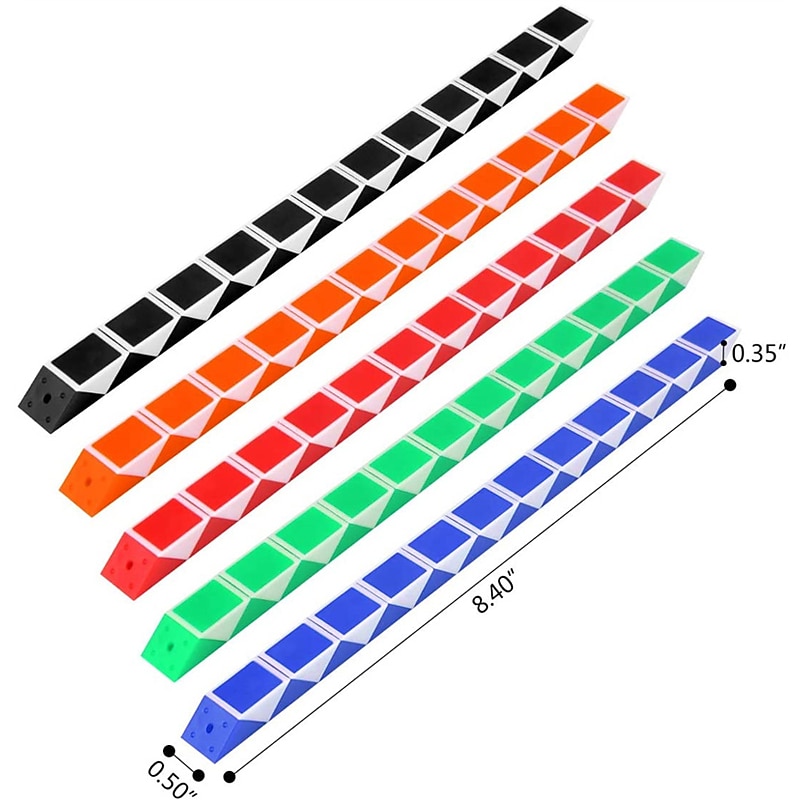 24 Pack 24 Blocks Magic Speed Cube, Mini Snake Twisty Puzzle Toys for Teenager's Intelligence Development Party Bag Fillers Party Favour(Random Colors)2
