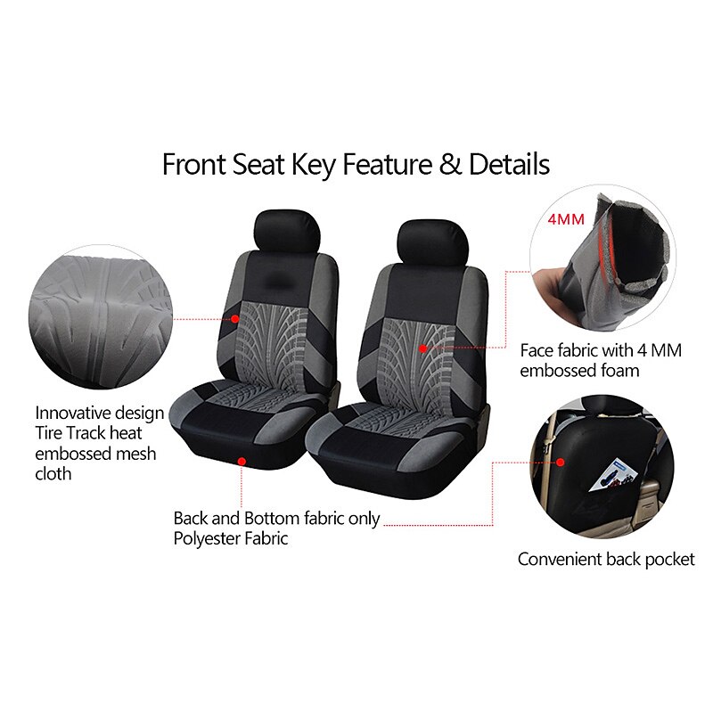 StarFire Cloth Material Front Seat Cover Universal Seat Cover Car Interior Seat Cover Popular Pattern Front 2 Sides Car Seat Cover 2pcs3