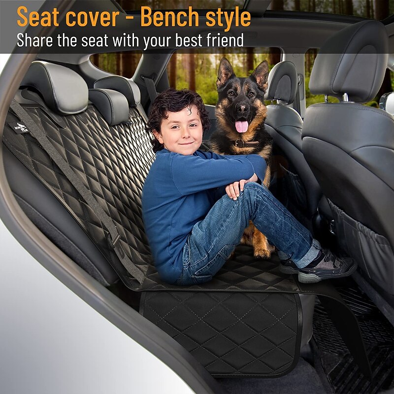 Dog Back Seat Cover Protector Waterproof Scratchproof Nonslip Hammock for Dogs Backseat Protection Against Dirt and Pet Fur Durable Pets Seat Covers for Cars & SUVs（134cm*144cm）4