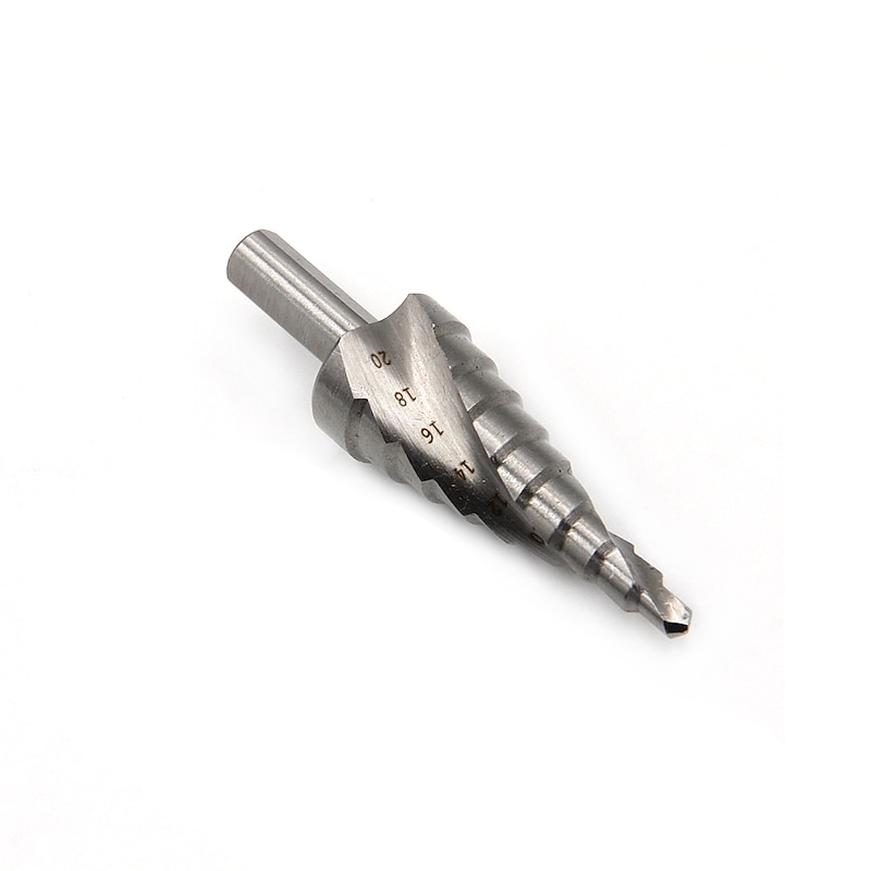 Step Drill Bit Natural Color Triangular Spiral 9-step 4-20mm Plastic Bag Electric Drill Anti-wear Wall Punching / Steel Drilling2