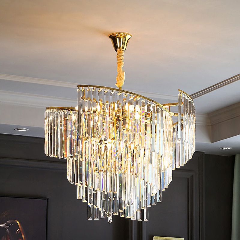 60 cm Unique Design Chandelier LED Crystal Luxury Modern Designer Art Lamp Living Room Restaurant 110-120V2