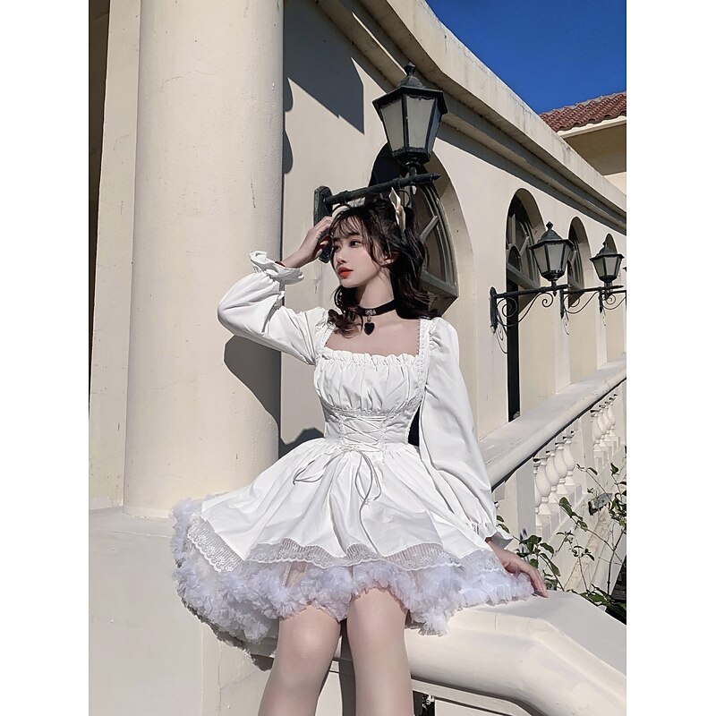 Punk & Gothic Vacation Dress Short / Mini Dress Normal Puff Balloon Goth Girl Tummy Control Fancy Dress Women's Casual Daily Adults' Dress Spring & Summer2