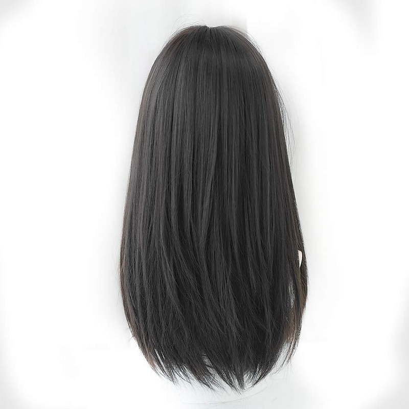 Black Wig With Bangs Long Black Straight Wig With Bangs Synthetic High Density Long Wig For Women4