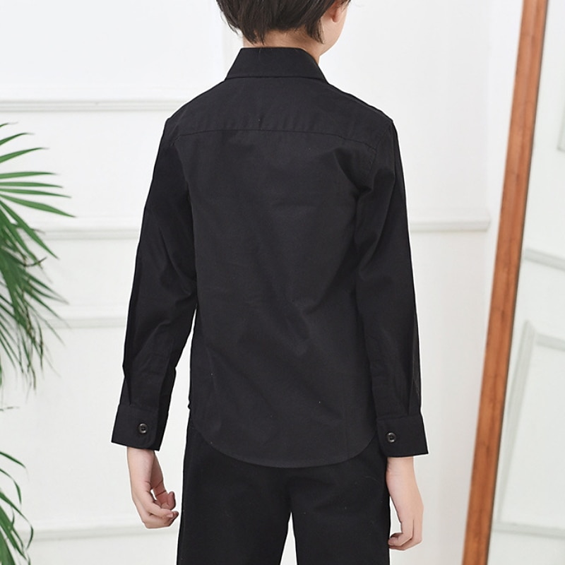 Boys 3D Solid Color Shirts Long Sleeve Spring Fall Fashion Cool Kids 3-13 Years Formal Indoor Regular Fit4