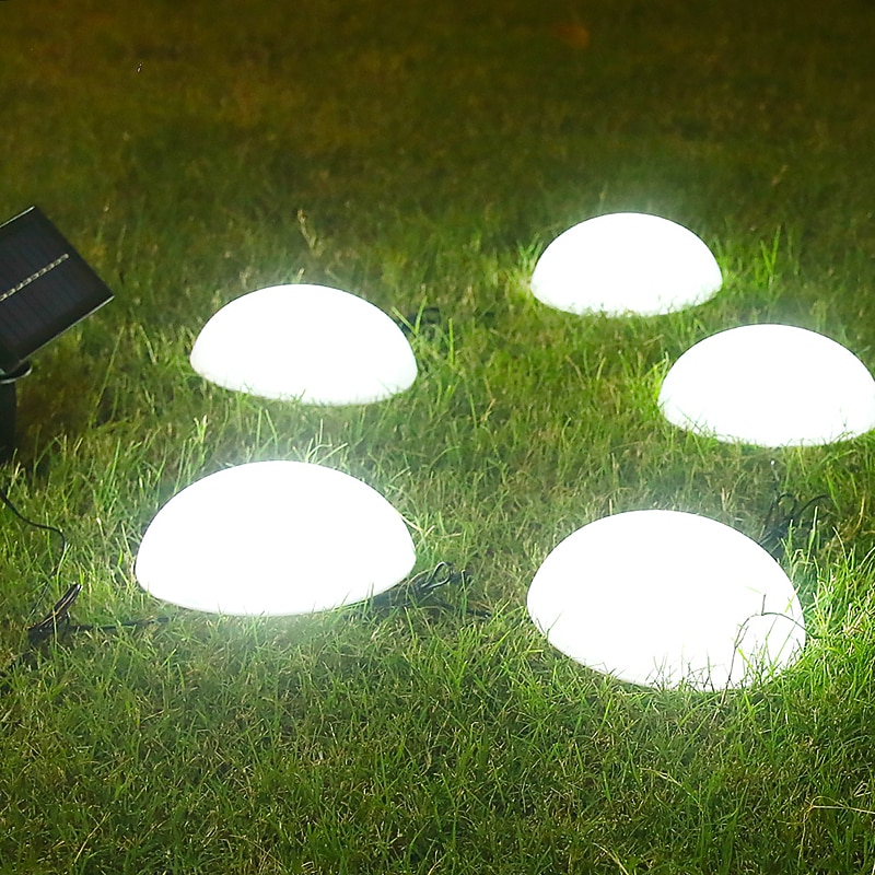 Solar Powered Outdoor Ground Light Five Hemisphere Solar Garden Light Outdoor String Lamp for Lawn Yard Pathways Pool Patio2