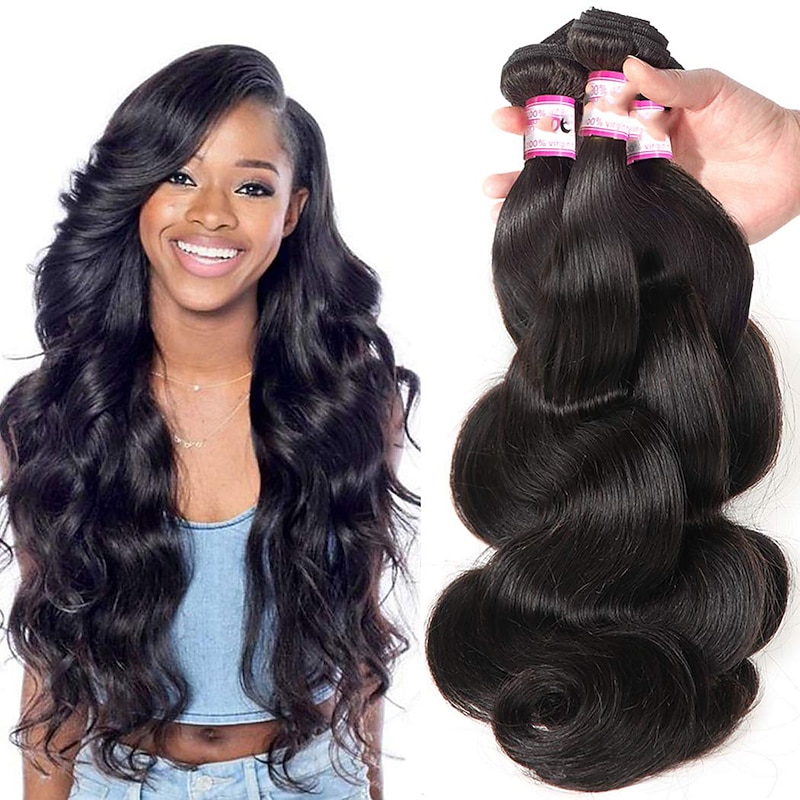 1 Bundle 3 Bundles 4 Bundles Hair Weaves Brazilian Hair Body Wave Human Hair Extensions Human Hair Natural Color Hair Weaves / Hair Bulk 8-26 inch Natural Women Fashionable Design Soft
