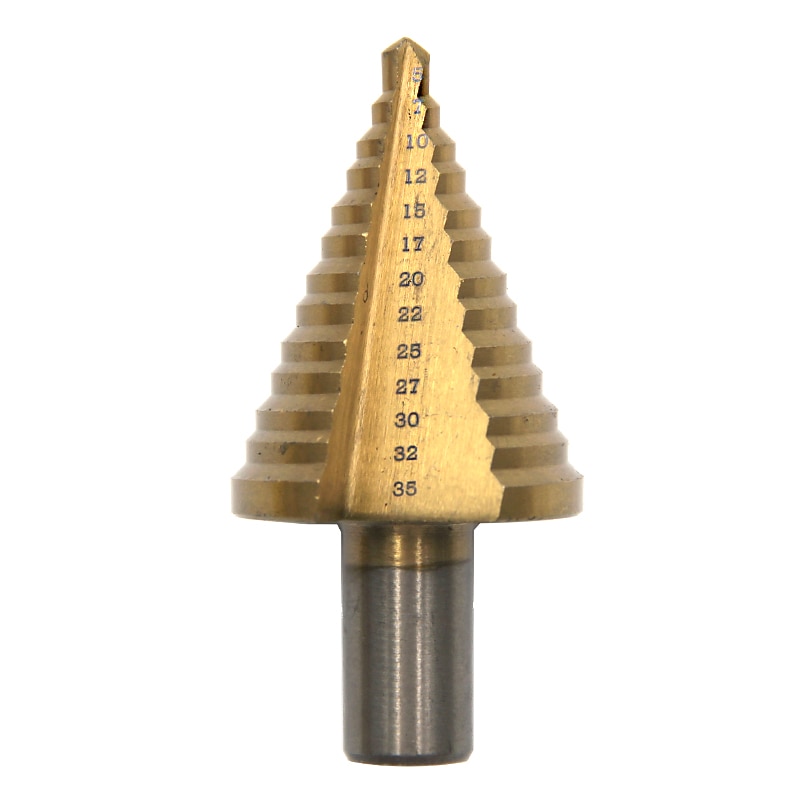 Titanium 5-35mm Step Drill Bit Anti-wear Wall Punching / Steel Drilling