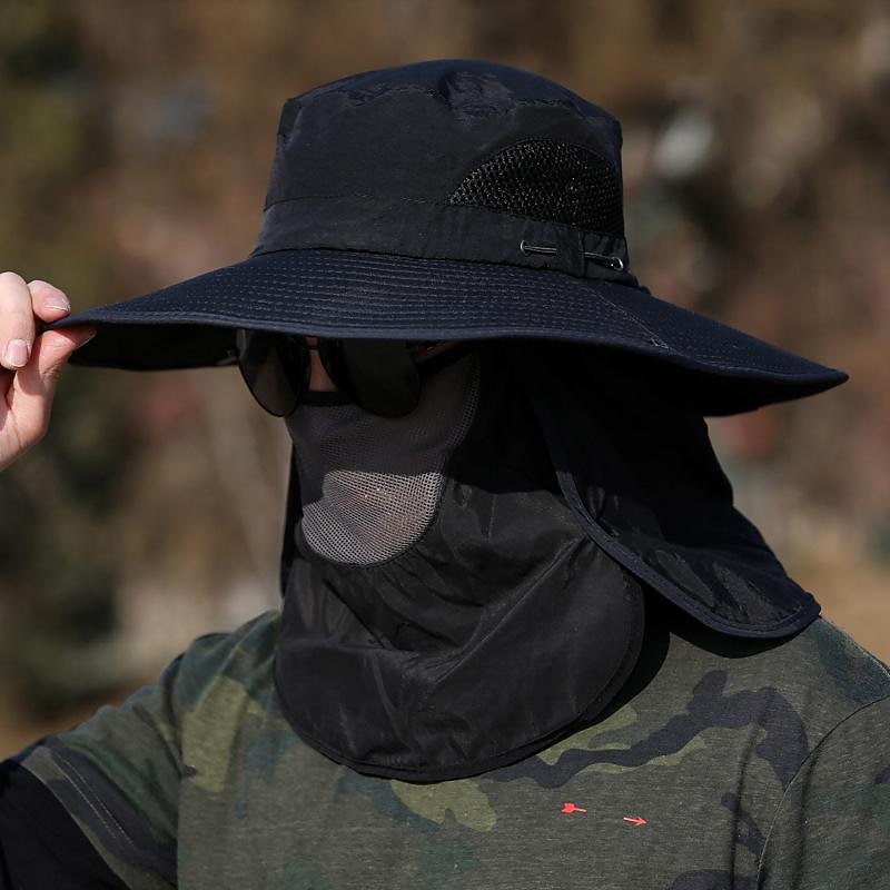 Sun Hat Bucket Hat Fishing Hat Hat UV Sun Protection Sunscreen UV Protection Summer Spring Wide Brim with Face Cover & Neck Flap Men's Women's Fishing Activity3