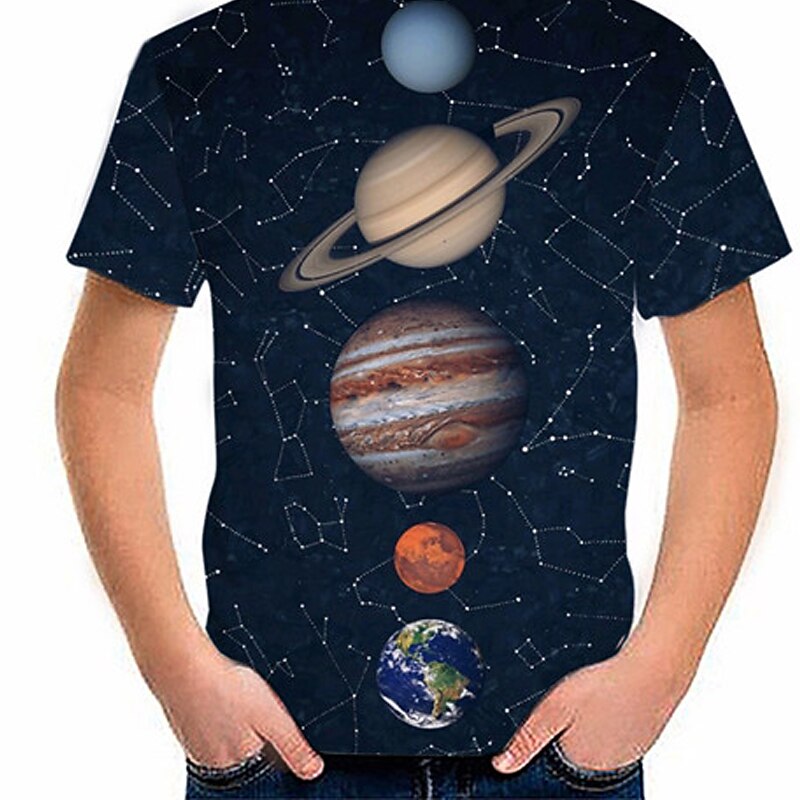 Boys 3D Galaxy T shirt Short Sleeve 3D Print Summer Spring Active Sports Fashion Polyester Kids 3-12 Years Outdoor Daily Indoor Regular Fit2