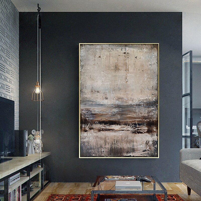 Oil Painting Hand Painted Horizontal Panoramic Abstract Landscape Modern Stretched Canvas3