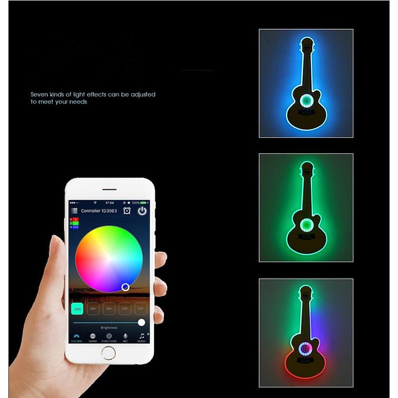 60 cm Wall Light LED Ceiling Light Guitar Design Flush Mount Lights Metal Artistic Style Stylish Painted Finishes Modern Bar Bedroom 220-240V4
