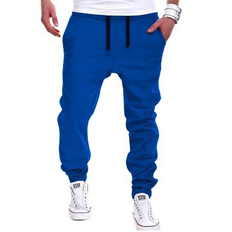 Men's Sweatpants Joggers Trousers Drawstring Solid Colored Full Length Daily Sports Going out Active Streetwear Black Navy Blue Micro-elastic2