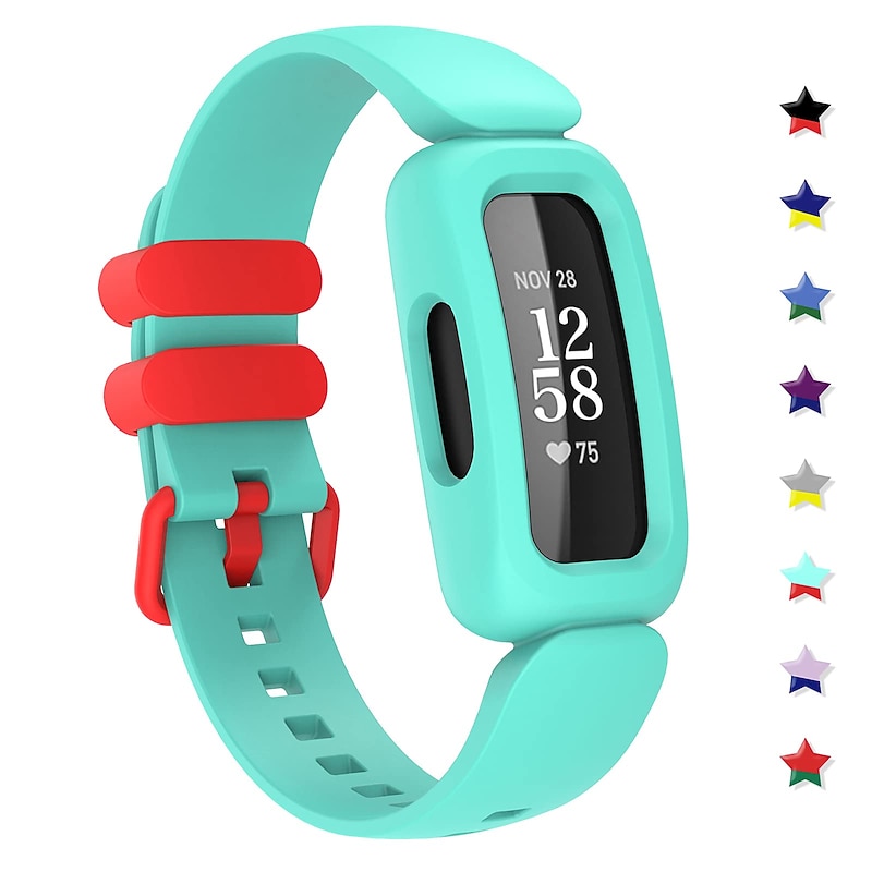 Smart Watch Band Compatible with Fitbit Ace 3 for Kids, Soft Silicone Smartwatch Strap Waterproof Adjustable Breathable SmartWatch Band with Case Replacement  Wristband Boys Girls