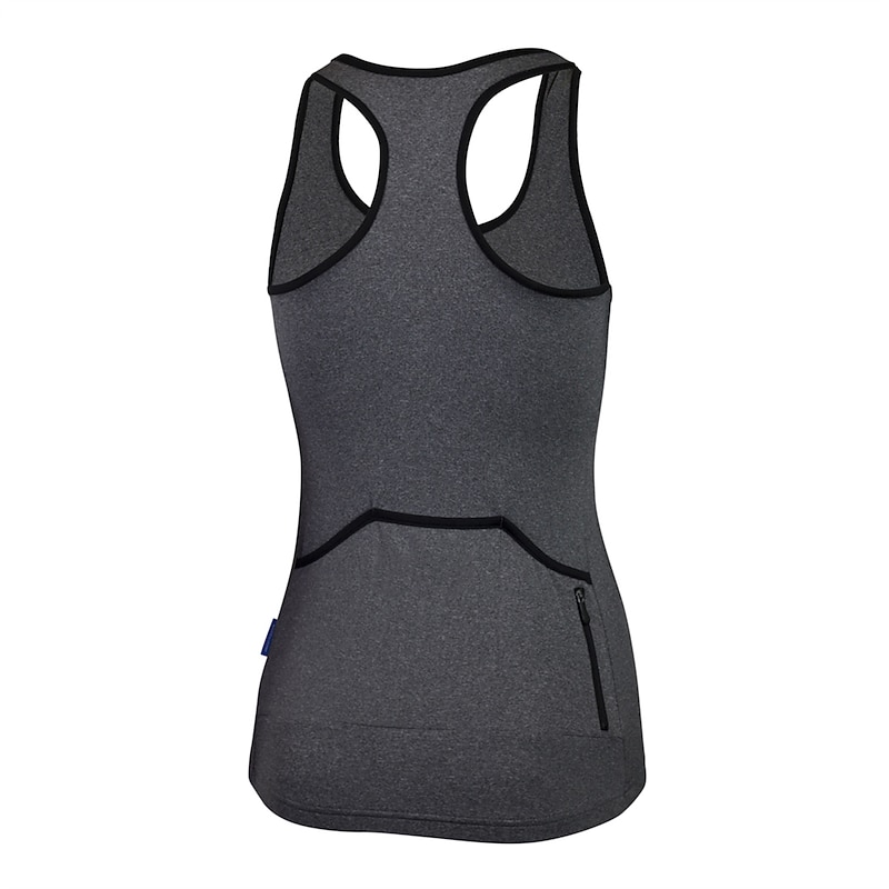 Women's Cycling Vest Solid Color Short Sleeve Bike Top with 3 Rear Pockets Mountain Bike MTB Road Bike Cycling Quick Dry Reflective Strips Back Pocket Moisture Wicking Sports Grey Clothing Apparel4