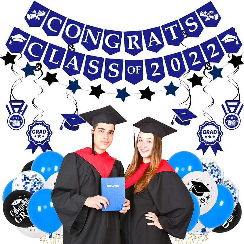 Graduation Season Balloon Graduation Season Pull Flag Congrats Grad Pull Flag Graduation Party Atmosphere Decoration Balloon3