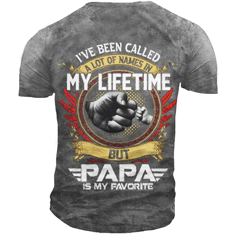 Men's Graphic T-Shirt: 'Papa Is My Favorite' Family & Relationships Tee, Ideal Father's Day Gift for Dads & Grandfathers