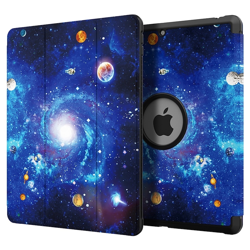 Tablet Case Cover For Apple ipad 9th 8th 7th Generation 10.2 inch Pencil Holder Trifold Stand Dustproof Graphic Flower Marble PU Leather