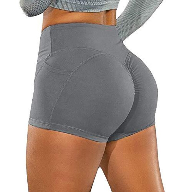 Women's Running Shorts Compression Shorts Gym Shorts with Phone Pocket Jogging Training Running Bottoms Solid Colored Light Blue Black Pink Fall Sports Activewear Stretchy Regular Fit3