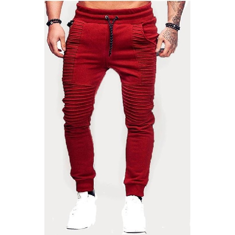 Men's Jogging Running Sweatpants Casual Solid Drawstring Gym Athletic Pants Trendy Fitted Slim Mid-Waist Track Pants Army Green4