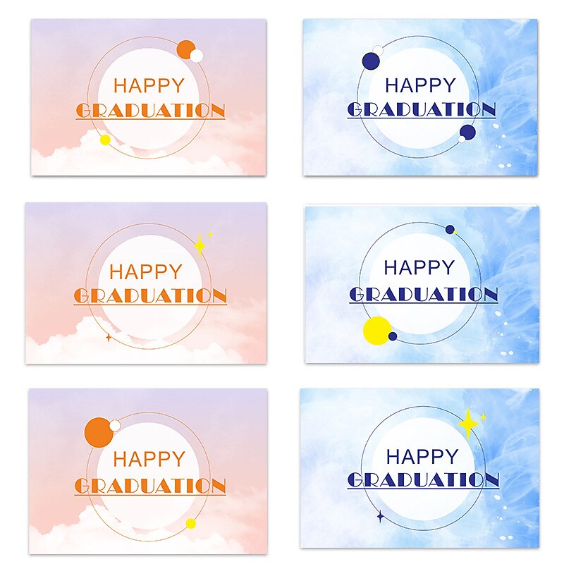 Sunset Simple Light Color Greeting Card Set Graduation Season Send Boys and Girls Classmates Commemorative Cards 12Pcs2