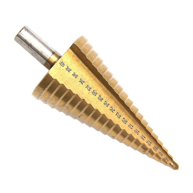HSS Step Drill Bits Titanium 4mm-45mm Plastic Tube Packaging shank  for Wood and Metal, 5-19 Step Sizes from 4 mm to 45mm2