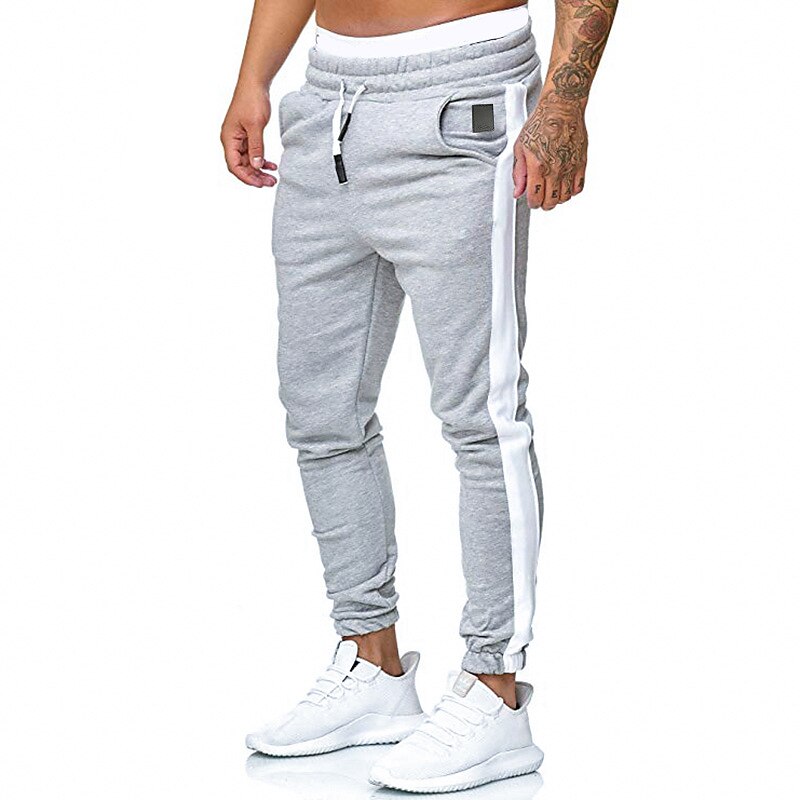 Men's Athletic Pants Sweatpants Joggers Trousers Pocket Stripe Comfort Breathable Outdoor Daily Going out Fashion Casual Black White2