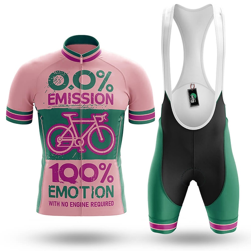 Men's Cycling Jersey with Bib Shorts Short Sleeve Mountain Bike MTB Road Bike Cycling Blue Sky Blue Khaki Graphic Bike Clothing Suit 3D Pad Breathable Quick Dry Back Pocket Polyester Spandex Sports2