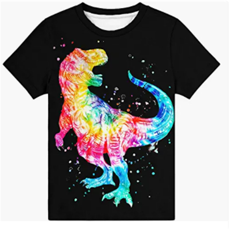 Boys T shirt Short Sleeve T shirt Animal Dinosaur 3D Print Active Sports Fashion Polyester Outdoor Daily Indoor Kids 3-12 Years 3D Printed Graphic Regular Fit Shirt