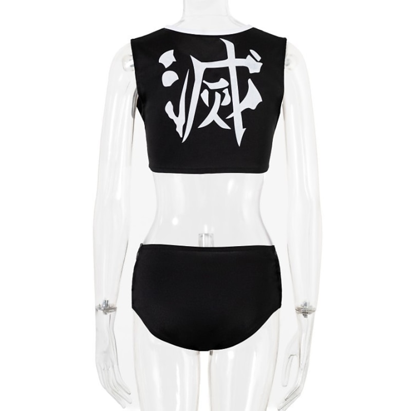 Kochou Shinobu Anime Outfits Masquerade Swimwear Bikini Top Cloak Shorts For Men's Adults'4