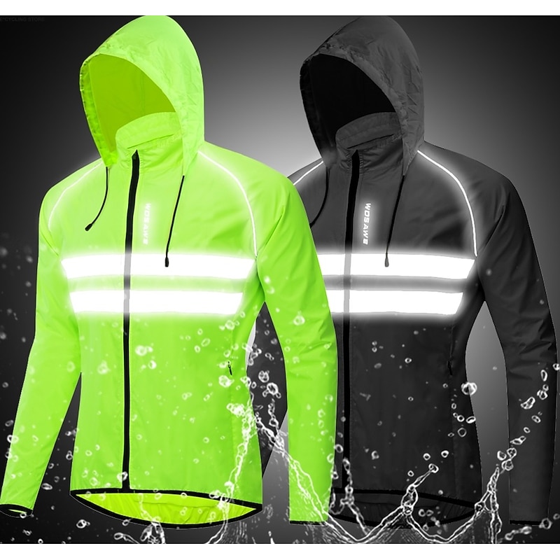 WOSAWE Men's Windbreaker Cycling Jersey Reflective Cycling Jacket Winter High Visibility Windproof Cycling Breathable Bike Jacket Tracksuit Mountain Bike MTB Road Bike Cycling City Bike Cycling2