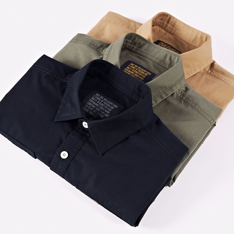 Men's Hiking Shirt / Button Down Shirts Tactical Military Shirt Short Sleeve Shirt Top Outdoor Breathable Quick Dry Lightweight Summer Polyester ArmyGreen Blue khaki Camping / Hiking / Caving4