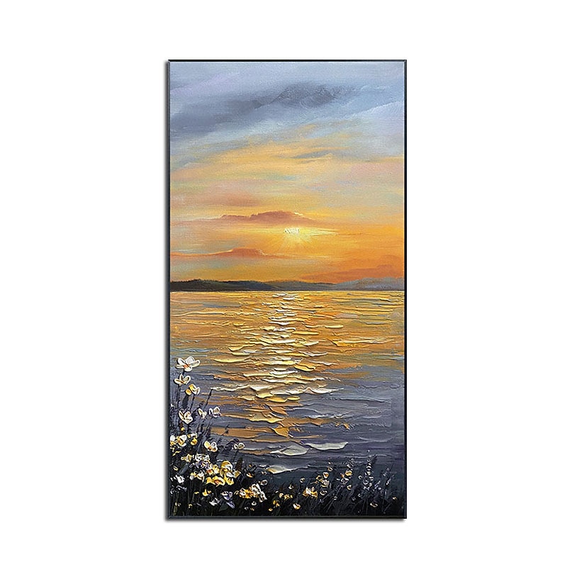 Oil Painting Handmade Hand Painted Wall Art Modern Abstract Sunset Landscape As Gift Home Decoration Decor Rolled Canvas No Frame Unstretched3