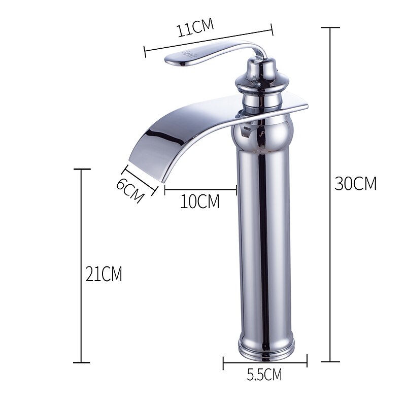 Brass Bathroom Sink Faucet,Waterfall Rose Gold Centerset Single Handle One Hole Bath Taps with Hot and Cold Water4