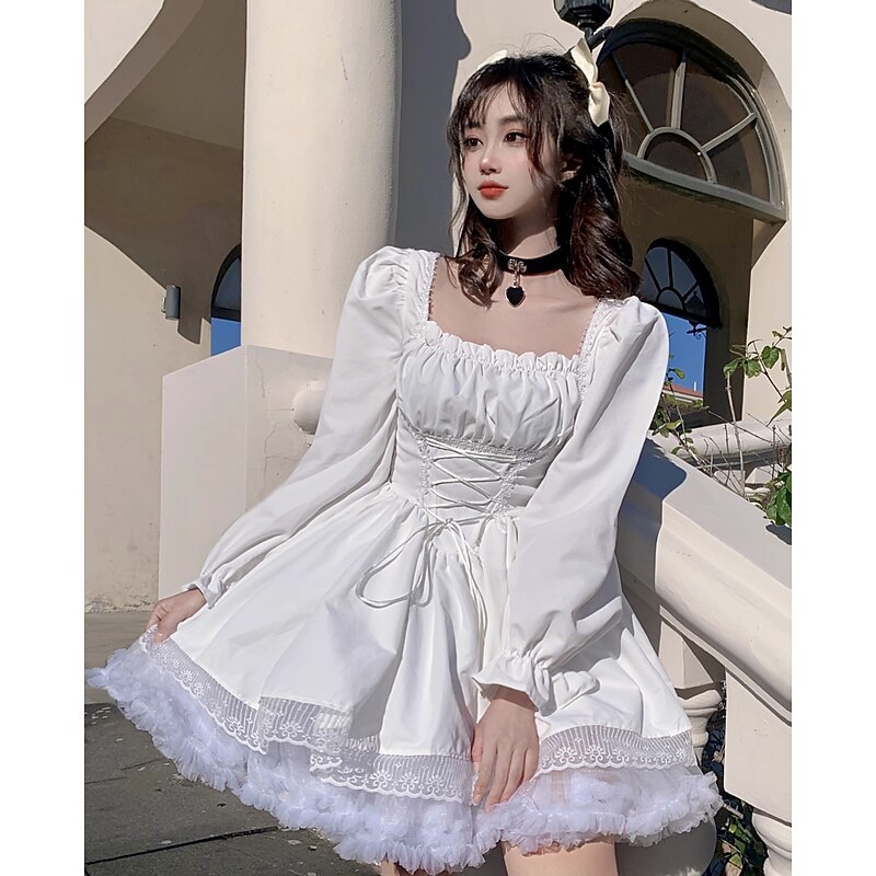 Punk & Gothic Vacation Dress Short / Mini Dress Normal Puff Balloon Goth Girl Tummy Control Fancy Dress Women's Casual Daily Adults' Dress Spring & Summer3