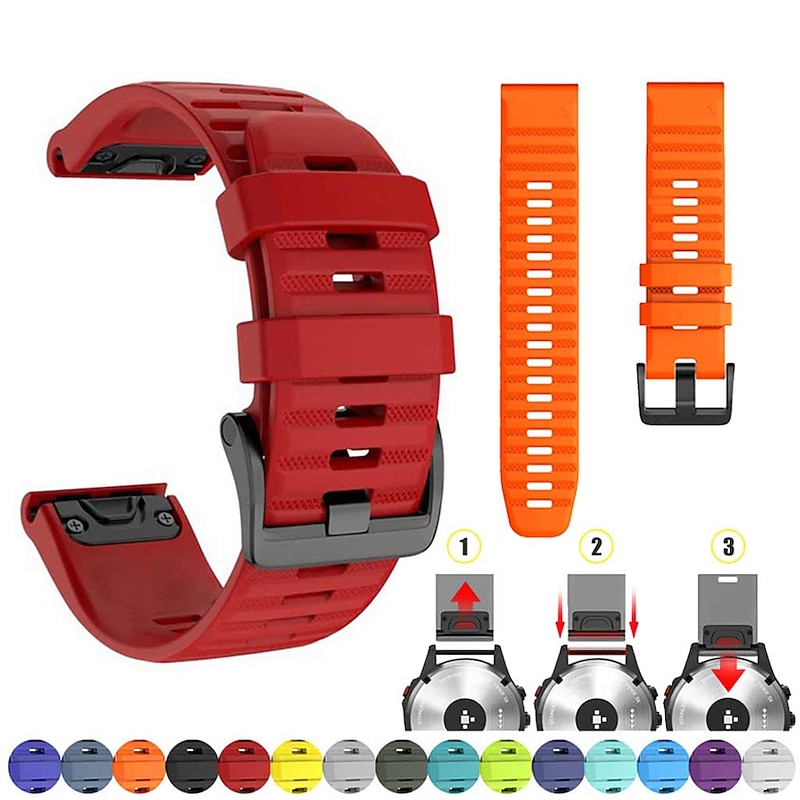 1 PC Watch Band for Garmin Fenix 7X / 6X / 5X / 3/3HR Plus Pro Sapphire Solar Descent Mk2i / Mk2 / Mk1 D2 Charlie / Bravo / Delta PX Tactix 7 (Pro) / Delta / Charlie / Bravo, Enduro (2) Quatix 7X